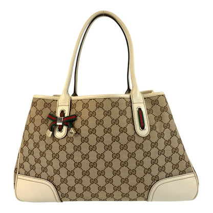 Gucci Princy Sherry Line Beige GG Canvas 163805 Tote Bag Shoulder Bag Women