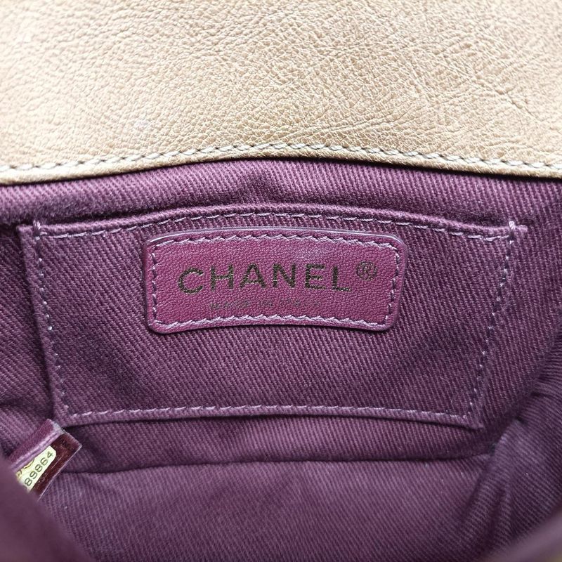 Chanel Back Toss School Mini Flap Gold Leather A67252 17089864