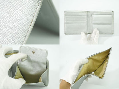 Authentic Chanel Coco Mark Coco Button Fold Wallet Compact Wallet Leather