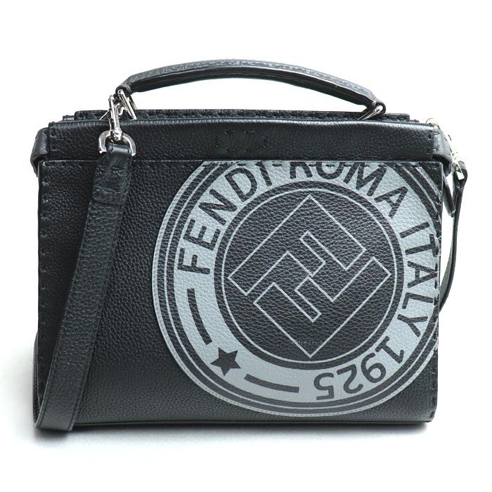 Fendi Mini Peekaboo Fitted 2way Shoulder Bag Black 7va422 Men's Preowned