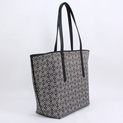 Loewe Leather X Canvas Navy X Black Tote Bag Silver B533z73x08