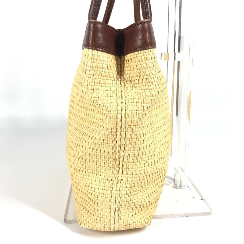 Chanel Shoulder Bag CC Coco Mark Logo Raffia Beige