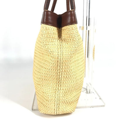 Chanel Shoulder Bag CC Coco Mark Logo Raffia Beige