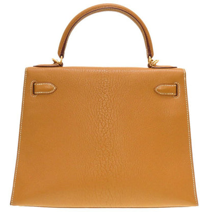 Hermes Kelly 28 Outer Stitching Chevre Coromandel Camel Gold Hardware New