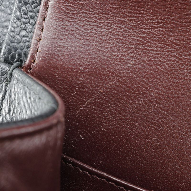 Chanel Deca Matelasse 30 Chain Shoulder Double Flap A58600 Caviar Skin Black