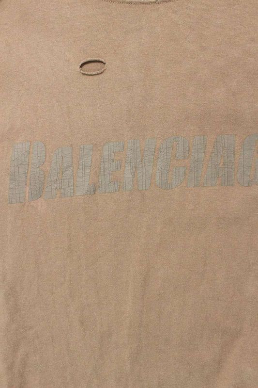 Balenciaga 651795 Tkvb8 Destroyed Logo Print T-shirt Men's XS