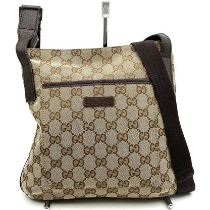 gucci 122793 Crossbody Shoulder Bag Beige/brown GG Canvas Branded