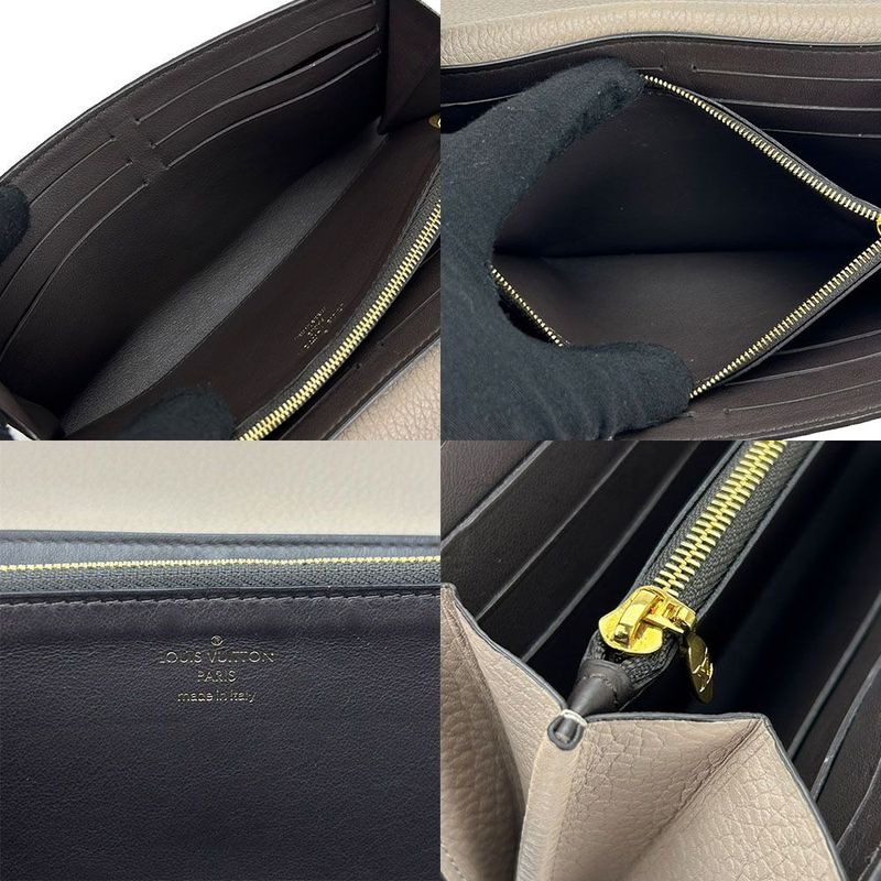 Louis Vuitton Long Wallet Portefeuille Capucines M61249 Gallet Beige Leather