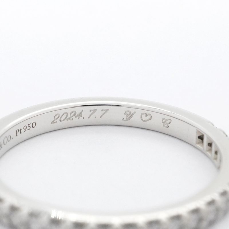Tiffany & Co Ring Novo Half Eternity Pt950 Platinum Diamond #75 Ladies