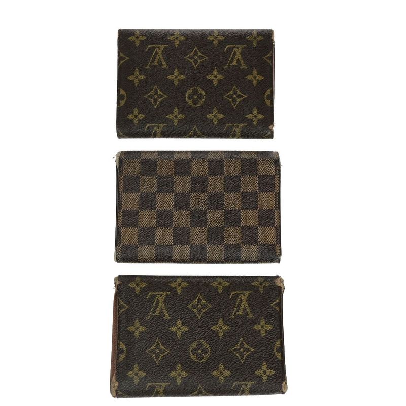 Louis Vuitton 3-set Trifold Wallet Monogram Damier Ebène Leather 04ec192