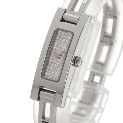 Gucci 3900l Square Face Dial With Diamonds Wristwatch SS Ladies