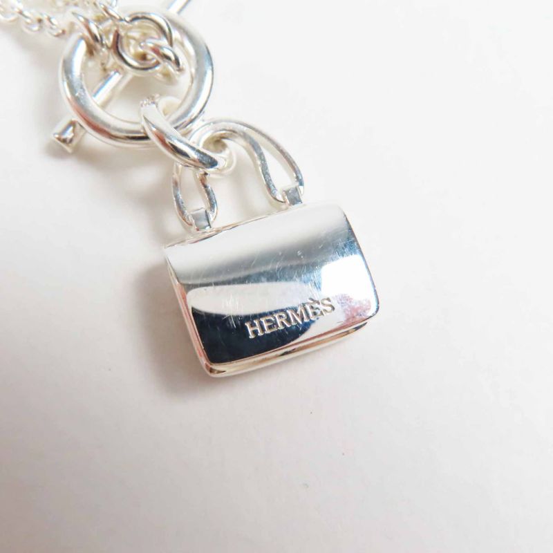Hermes Constance Amulet Necklace Pendant Ag925 Silver With Box And Storage Bag
