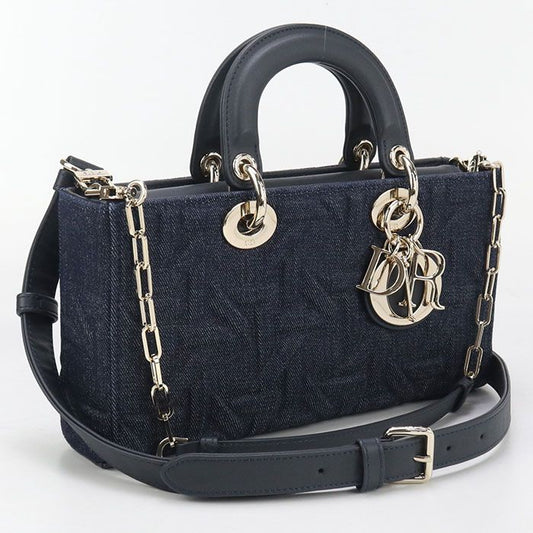 DIOR Medium 2WAY Lady D-joy M0540 Handbag Denim Calf Womens