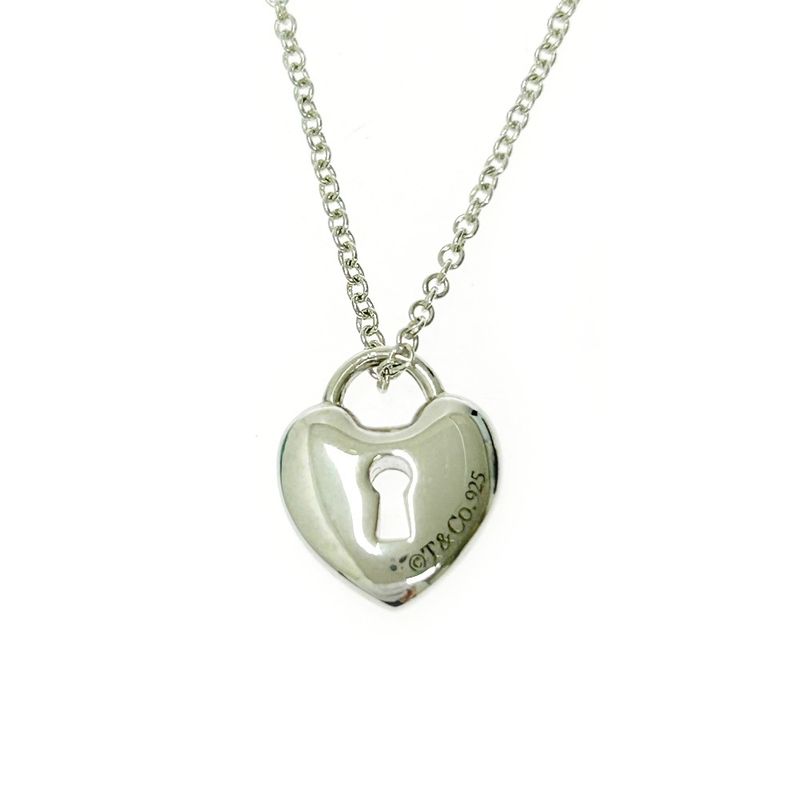 Tiffany & Co Silver Heart Lock Necklace 2.3g 925 Engraved 412032 Necklace