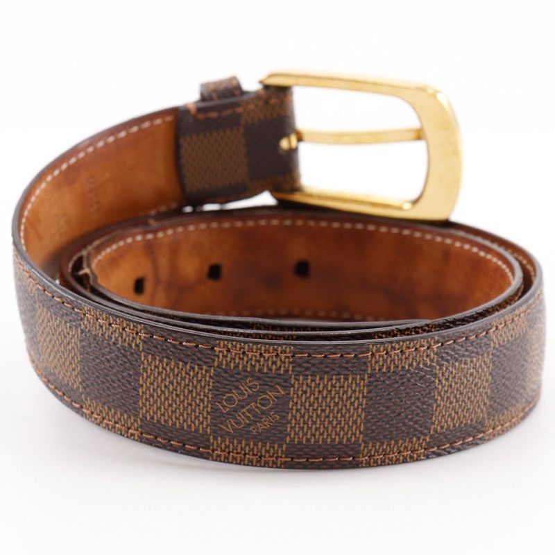 Louis Vuitton Santure Ellipse M6995 Damier Canvas Brown Ca1101 Men's Belt