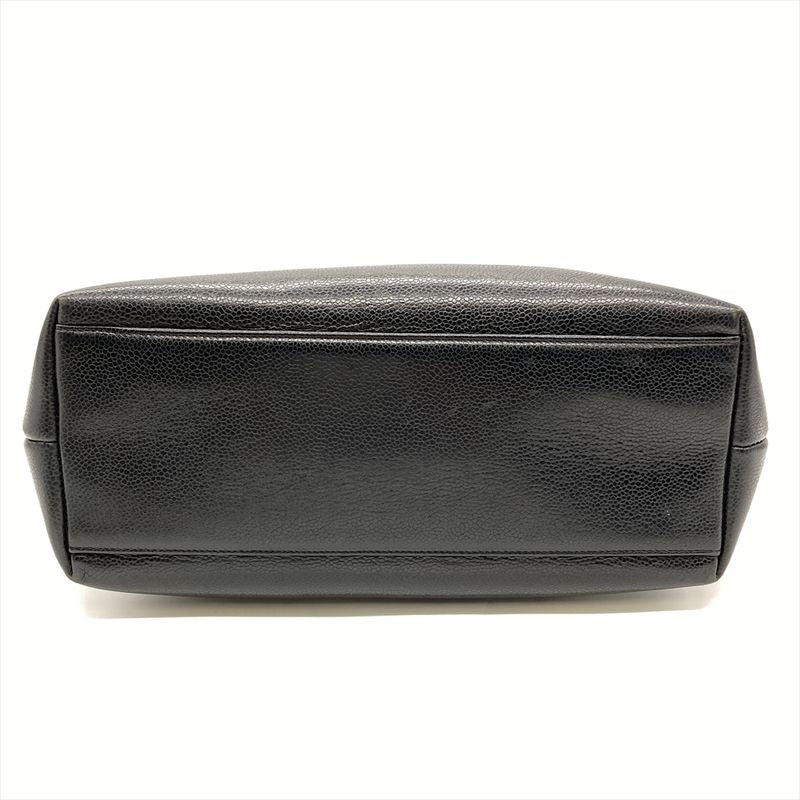 Chanel Shoulder Bag Caviar Skin Black Gold Hardware Coco Mark Tote 2nd Unit