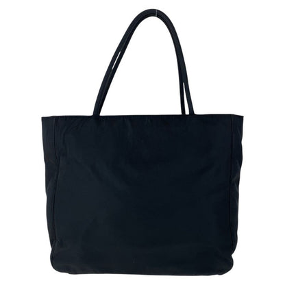Prada Tessuto Triangle Logo Plate Black Silver Hardware Nylon Tote Bag Shoulder