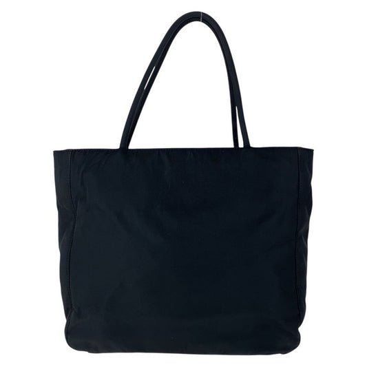 Prada Tessuto Triangle Logo Plate Black Silver Hardware Nylon Tote Bag Shoulder
