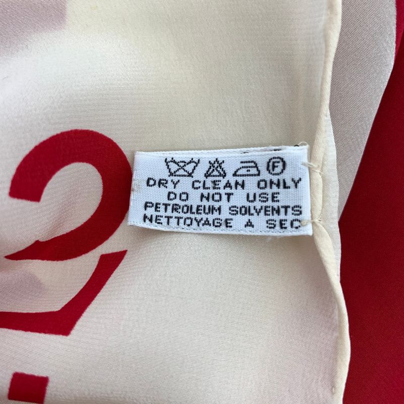 Chanel Scarf Mademoiselle Silhouette Red Off-white Logo Bijoux Necklace Jewelry