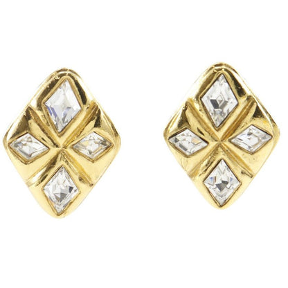 Chanel Bijoux Vintage Gold Plated And Rhinestone Ladies 22.5g Earrings