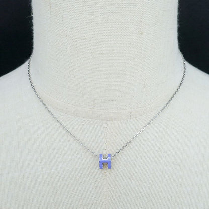 Hermes Necklace Pop Ash Mini Pendant H Lila Silver-color- Accessories-