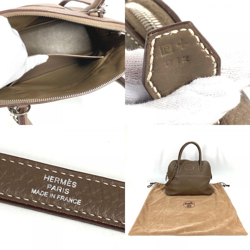 Hermes Handbag Bollide 31 Bollide 31 Taurillon Clemence Etoupes Gray