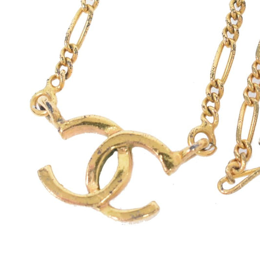 Authentic Chanel Coco Mark Necklace Pendant GP Gold Plated Accessories Jewelry