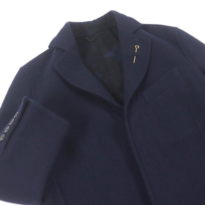 Louis Vuitton 22AW Hjc55e 100% Wool Lining Monogram Chester Coat Navy 44 With