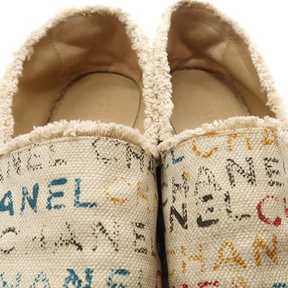 Chanel Espadrilles G29762 Linen #39 Hemp Logo Slip-on Flat Shoes Chanel