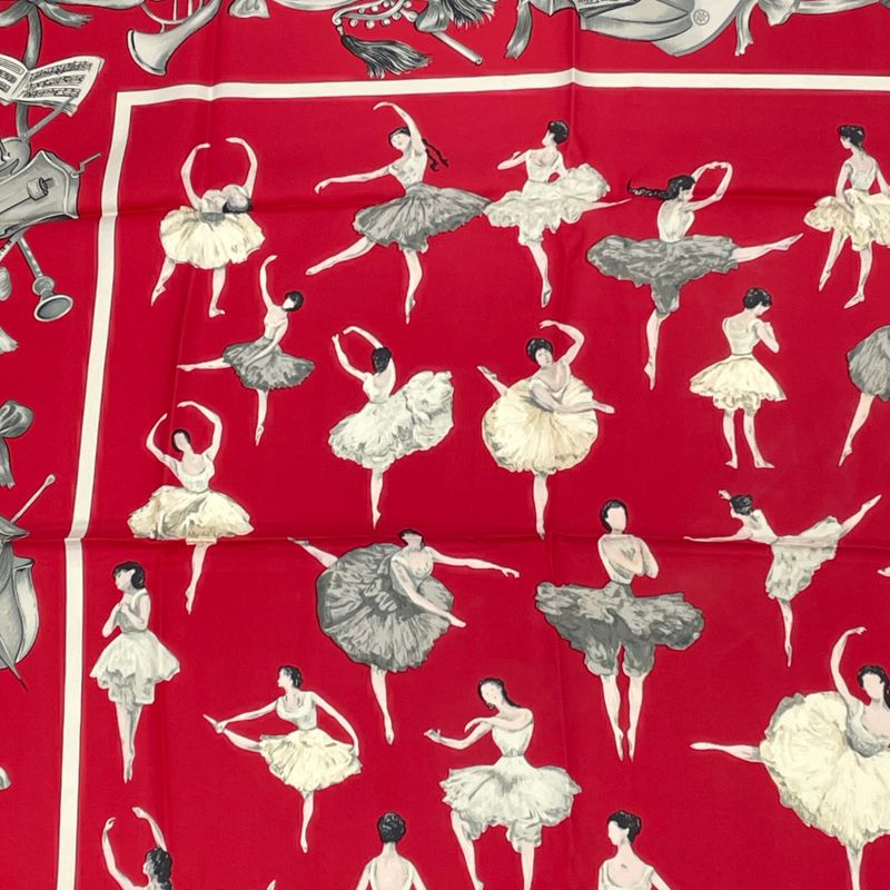 Hermes Carre 90 Silk Scarf La Danse La Danse Ballerina Red