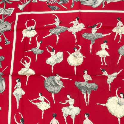Hermes Carre 90 Silk Scarf La Danse La Danse Ballerina Red