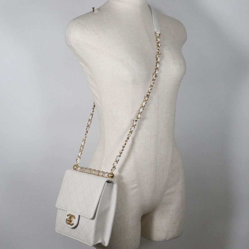 Chanel Matelasse As0584 Lambskin White Women Shoulder Bag