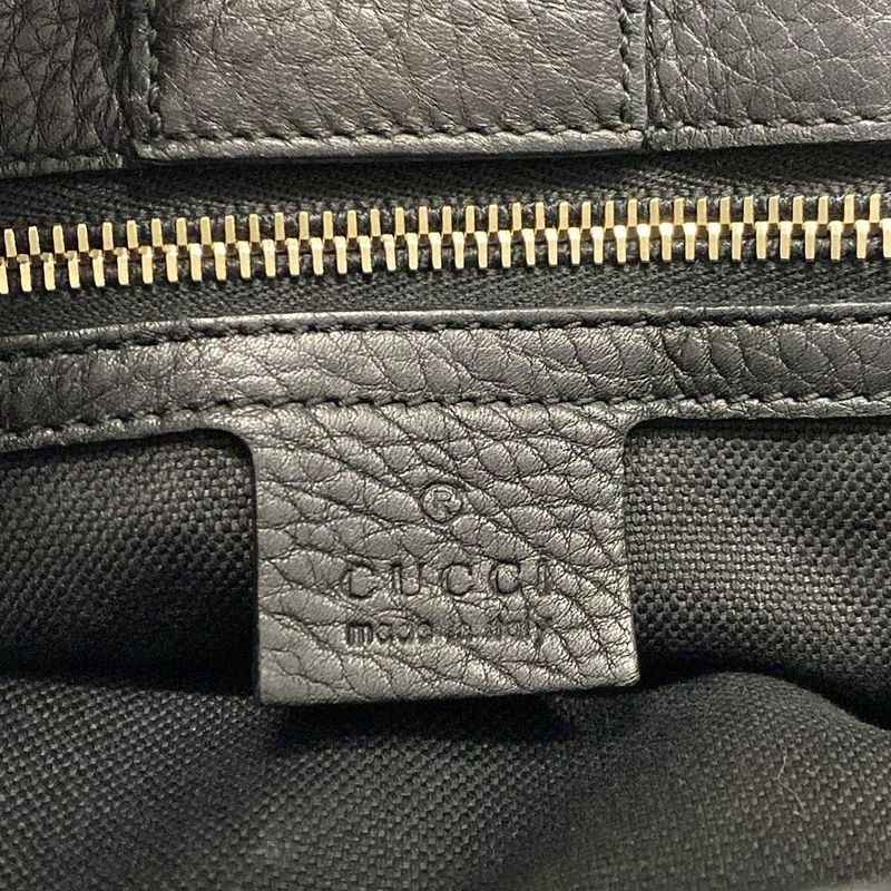 Gucci Bamboo Shopper Tote Bag 323660 Black And Brown Leather