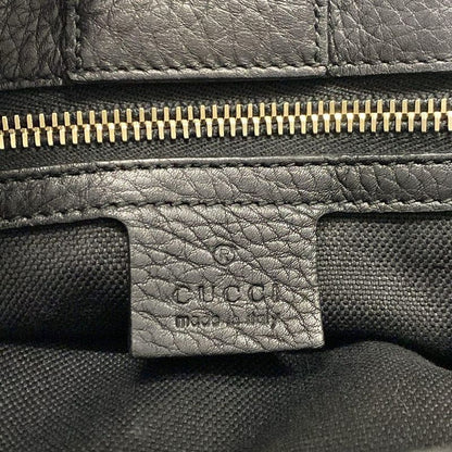 Gucci Bamboo Shopper Tote Bag 323660 Black And Brown Leather