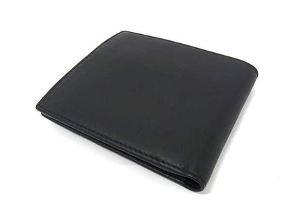 Christian Dior Leather Bifold Wallet Coin Purse Black Fp1186