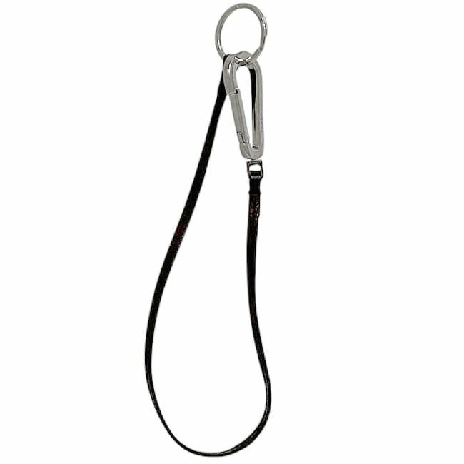 Prada Key Ring With Carabiner Silver Brown 1ap087 Excellent Condition Brass