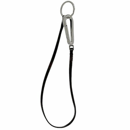 Prada Key Ring With Carabiner Silver Brown 1ap087 Excellent Condition Brass