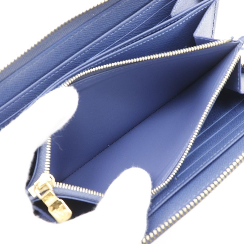 Louis Vuitton Zippy Wallet M82958 Monogram Denim Blue Unisex Long Wallet