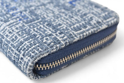 Chanel Wallet Fold Chanel Wallet A81973 Coco Mark Deauville Blue Tweed