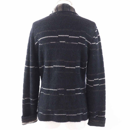 CHANEL 09A P36148 Wool Mohair Knitted Cardigan With Coco Mark Buttons Dark Navy