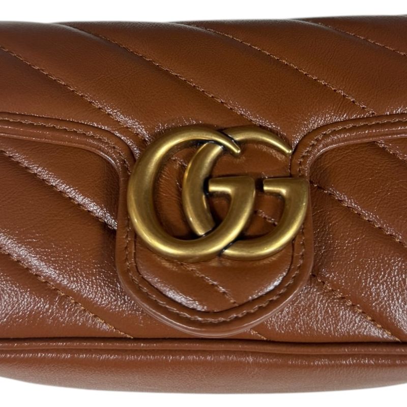Gucci GG Marmont Shoulder Bag Leather 476433 Brown Ladies Gucci  Gucci