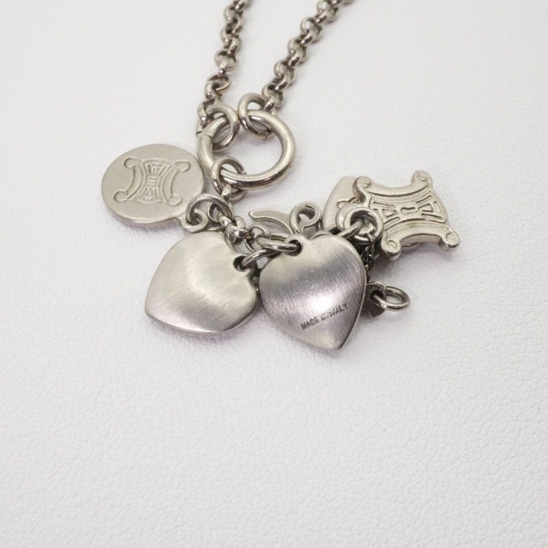 Celine Heart Charm Stone Necklace Macadam 25-694s