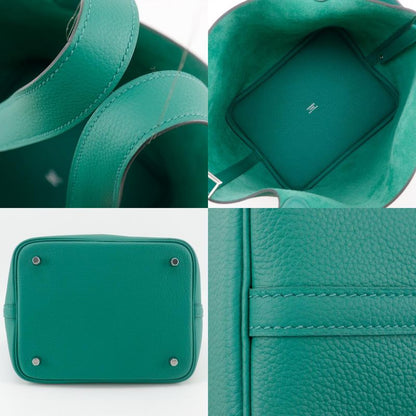 Hermes Picotin Lock 22mm (0.87in) X Taurillon Maurice Veilgate Green U Ladies