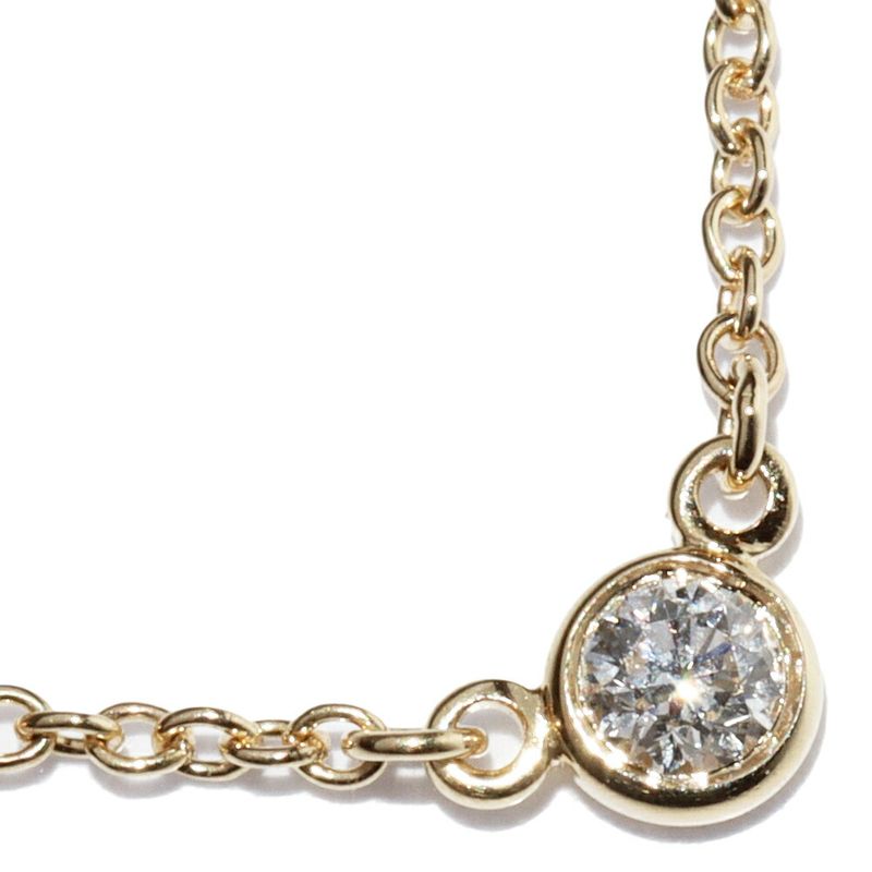 Tiffany & Co Pendant Necklace 18K Yellow Gold Diamond 1P (005ct) Elsa Peretti