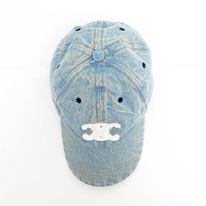 Celine Baseball Cap Triomphe Denim S Size Light Blue Apparel Hat Cap