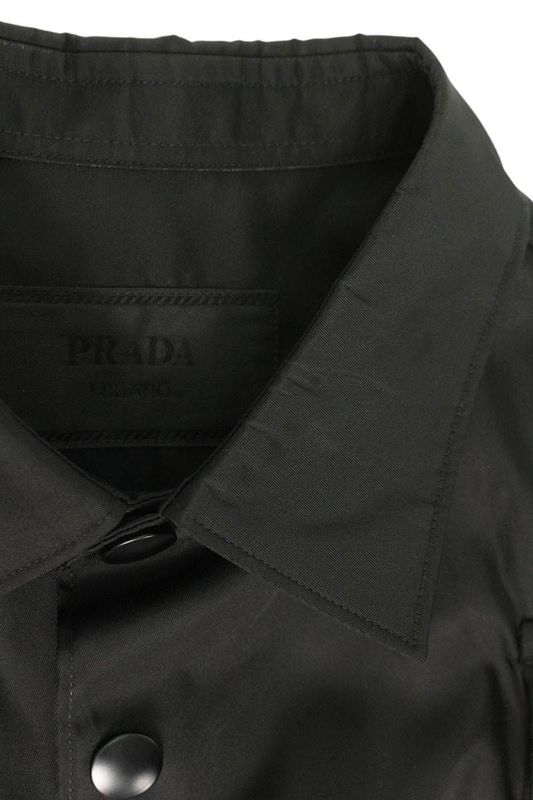 Prada Sc773 Triangle Logo Plate Multi Pocket Long Sleeve Shirt Men's M