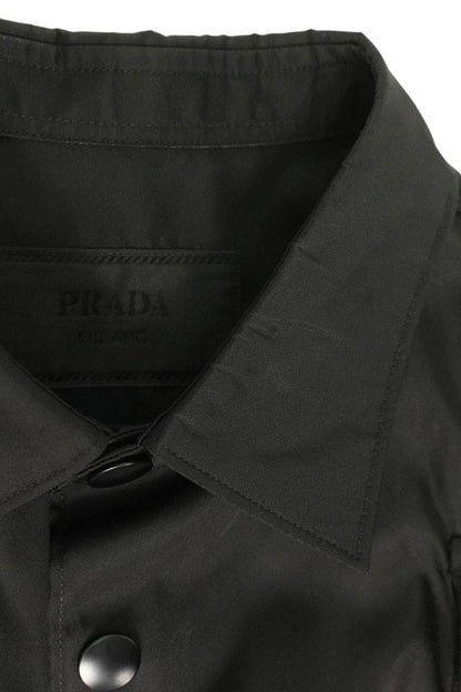 Prada Sc773 Triangle Logo Plate Multi Pocket Long Sleeve Shirt Men's M