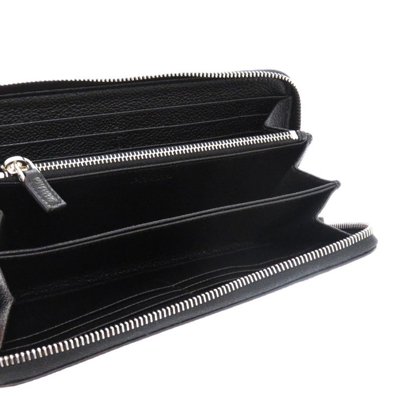 Prada Soft Calf Triangle 2ml317 Leather Black 0781 Black Long Wallet Prada