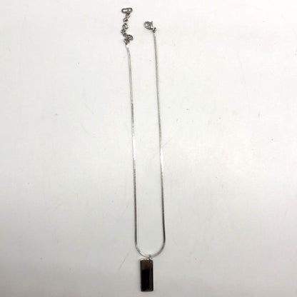 Christian Dior Trotter Plate Necklace Silver Blue Ladies Accessories Used 006389