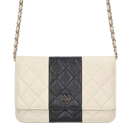 Chanel Ap0250 Chain Wallet Bicolor Lamb Skin Chain Shoulder Bag Women